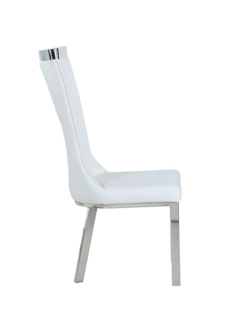 Chintaly - Adelle Contemporary Curved Back Side Chair in White (Set of 2) - ADELLE-SC-WHT veiw 3