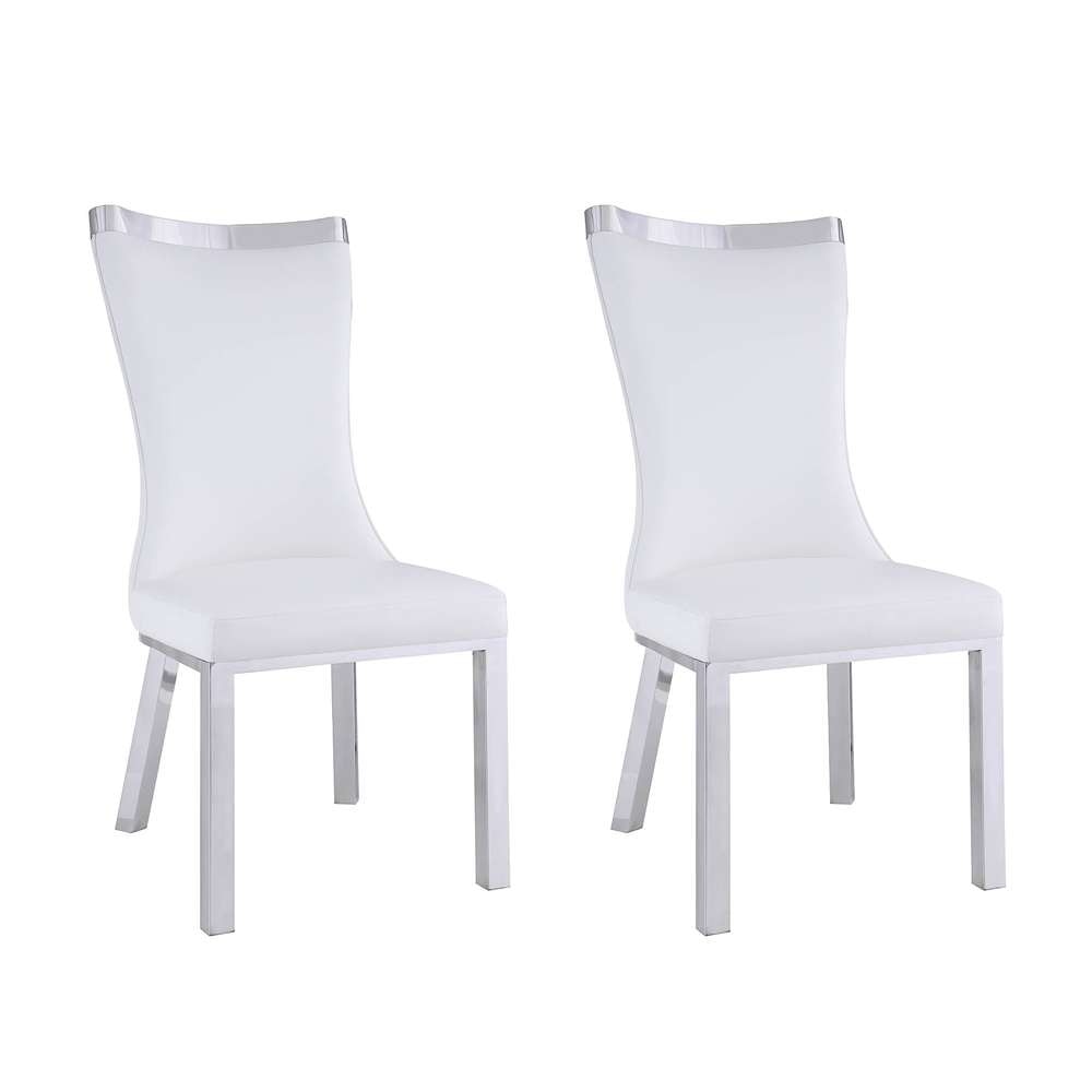 Chintaly - Adelle Contemporary Curved Back Side Chair in White (Set of 2) - ADELLE-SC-WHT veiw 6