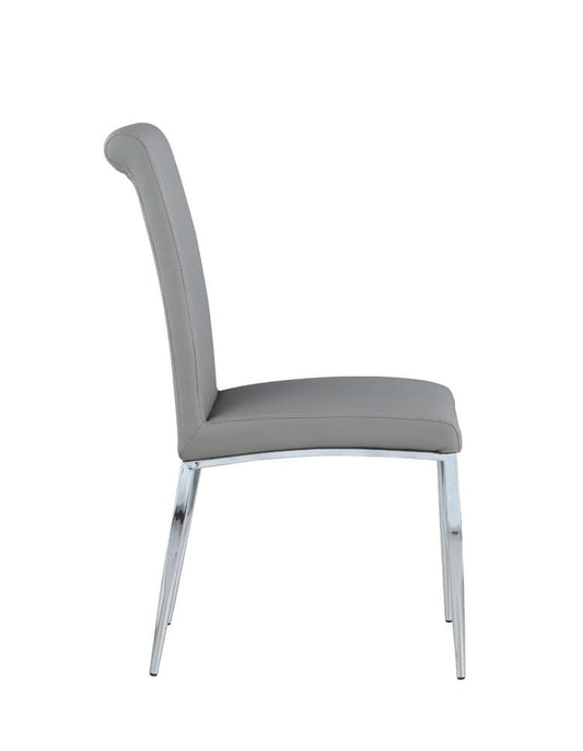 Chintaly - Alexis Rolled Back Chair in Grey (Set of 4) - ALEXIS-SC-GRY veiw 2