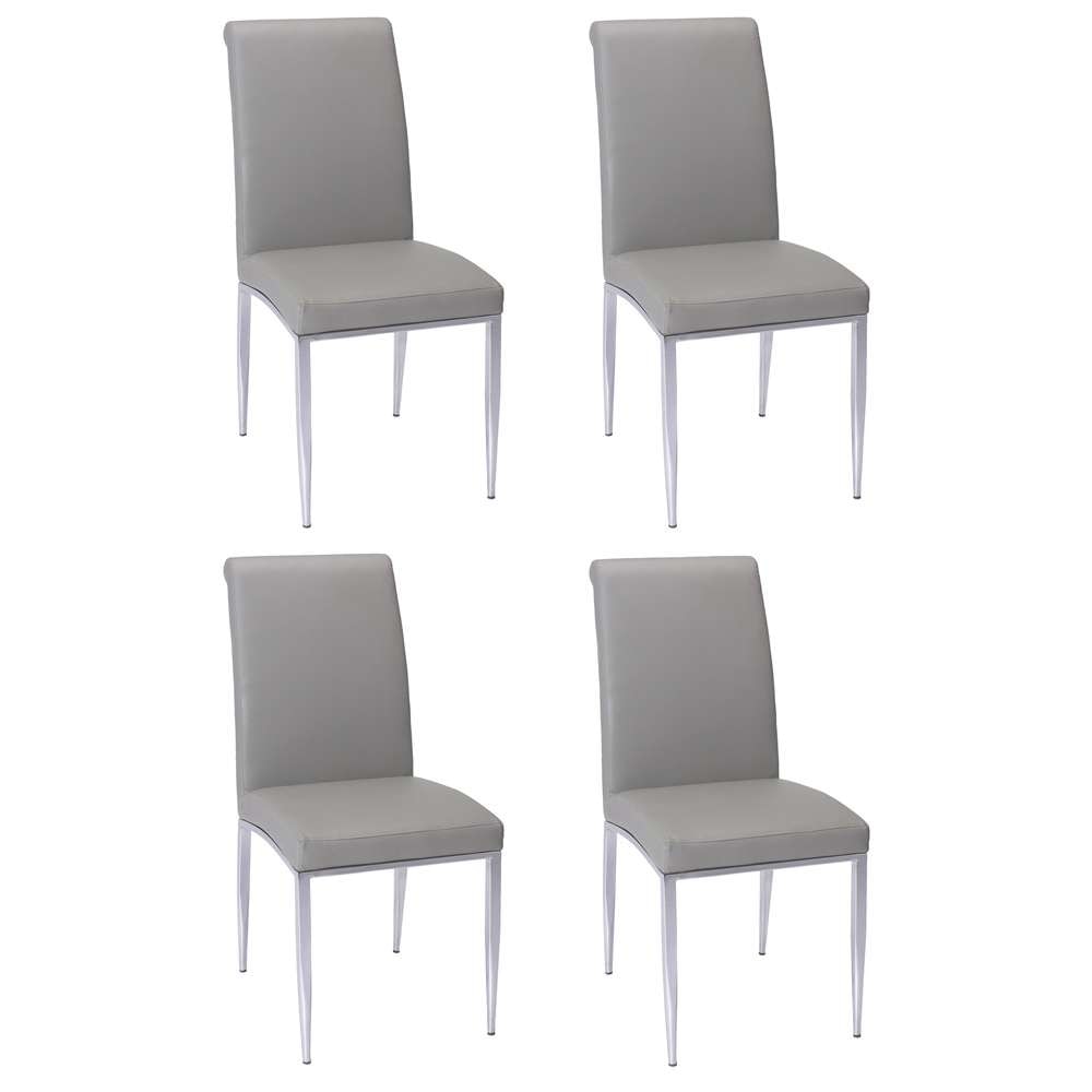 Chintaly - Alexis Rolled Back Chair in Grey (Set of 4) - ALEXIS-SC-GRY veiw 7