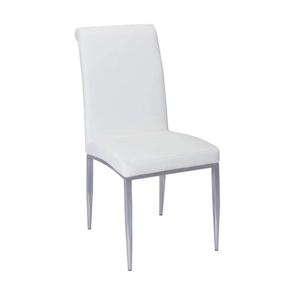 Chintaly - Alexis Rolled Back Side Chair in White PU (Set of 4) - ALEXIS-SC-WHT veiw 1