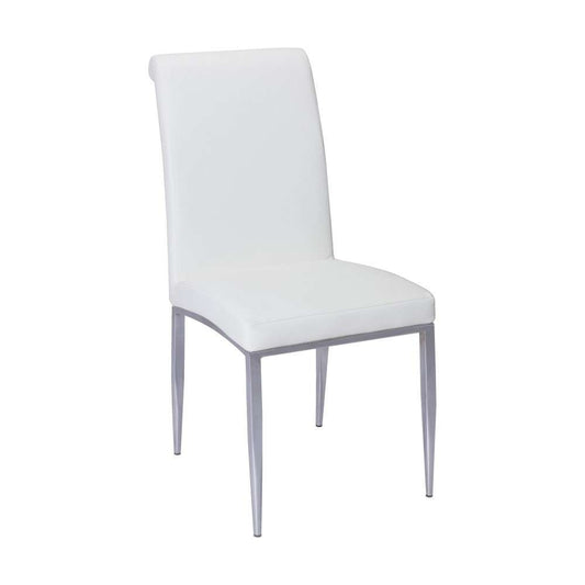 Chintaly - Alexis Rolled Back Side Chair in White PU (Set of 4) - ALEXIS-SC-WHT veiw 1