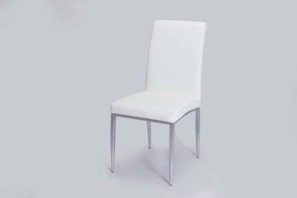 Chintaly - Alexis Rolled Back Side Chair in White PU (Set of 4) - ALEXIS-SC-WHT veiw 4