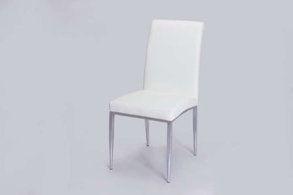 Chintaly - Alexis Rolled Back Side Chair in White PU (Set of 4) - ALEXIS-SC-WHT veiw 4