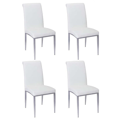 Chintaly - Alexis Rolled Back Side Chair in White PU (Set of 4) - ALEXIS-SC-WHT veiw 5