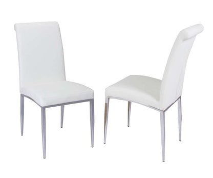Chintaly - Alexis Rolled Back Side Chair in White PU (Set of 4) - ALEXIS-SC-WHT veiw 7