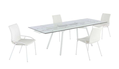 Chintaly - Alicia Contemporary Dining Set with Extendable Glass Table & 4 Side Chairs - ALICIA-5PC veiw 1