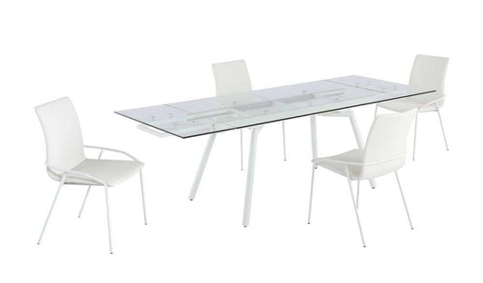 Chintaly - Alicia Contemporary Dining Set with Extendable Glass Table & 4 Side Chairs - ALICIA-5PC veiw 1