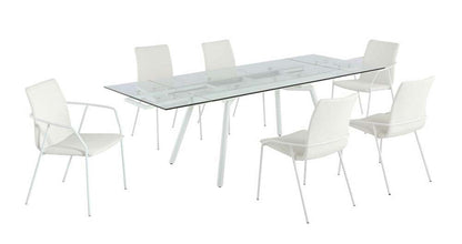 Chintaly - Alicia Contemporary Dining Set with Extendable Glass Table with 4 Side Chairs and 2 Arm Chairs - ALICIA-7PC veiw 1