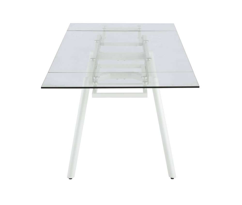 Chintaly - Alicia Contemporary Extendable Rectagular Clear Tempered Glass Dining Table - ALICIA-DT veiw 6