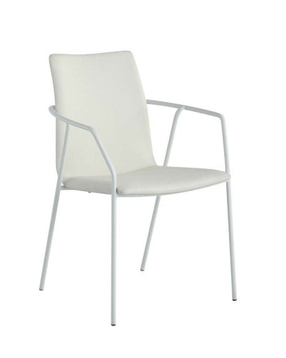 Chintaly - Alicia Contemporary White Upholstered Arm Chair (Set of 2) - ALICIA-AC-WHT veiw 1