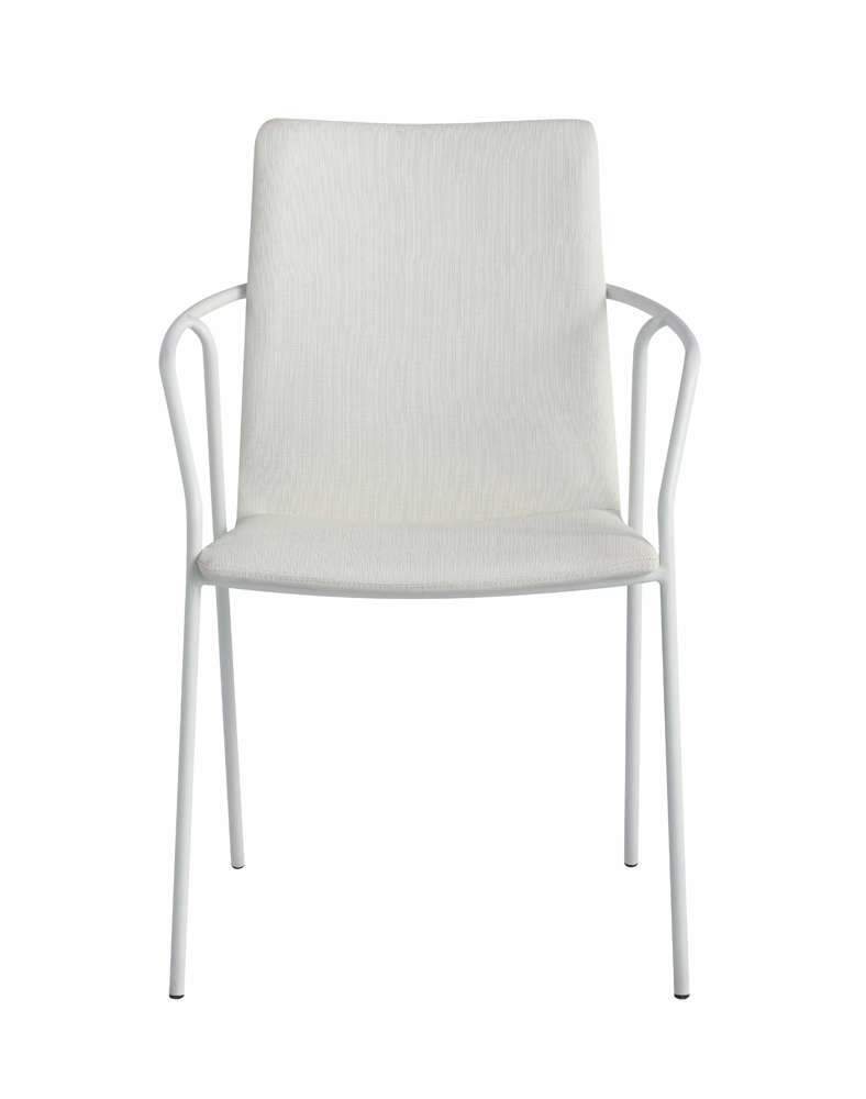 Chintaly - Alicia Contemporary White Upholstered Arm Chair (Set of 2) - ALICIA-AC-WHT veiw 2