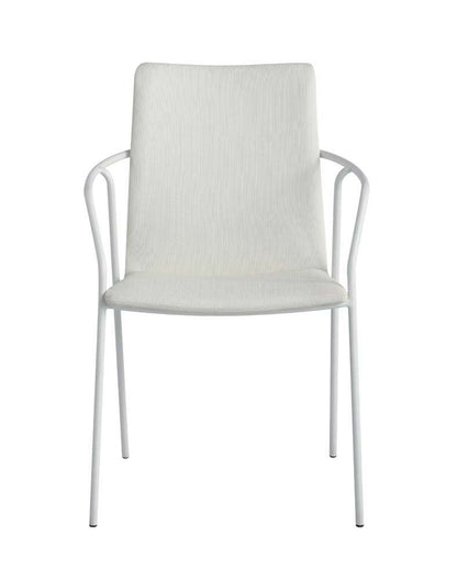 Chintaly - Alicia Contemporary White Upholstered Arm Chair (Set of 2) - ALICIA-AC-WHT veiw 2