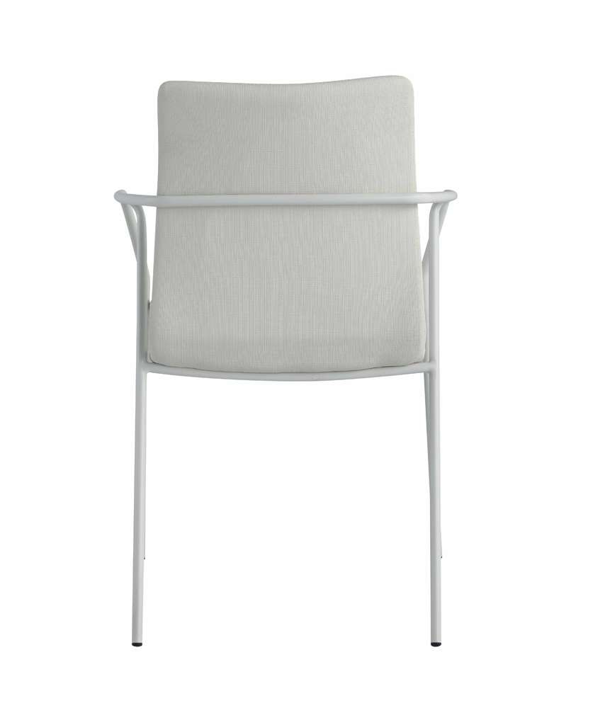 Chintaly - Alicia Contemporary White Upholstered Arm Chair (Set of 2) - ALICIA-AC-WHT veiw 3