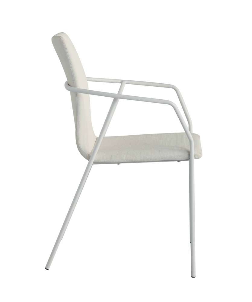 Chintaly - Alicia Contemporary White Upholstered Arm Chair (Set of 2) - ALICIA-AC-WHT veiw 4