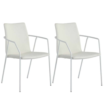 Chintaly - Alicia Contemporary White Upholstered Arm Chair (Set of 2) - ALICIA-AC-WHT veiw 6