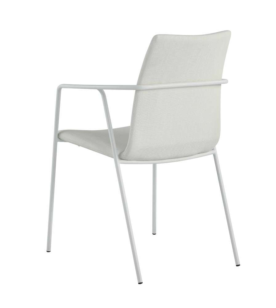 Chintaly - Alicia Contemporary White Upholstered Arm Chair (Set of 2) - ALICIA-AC-WHT veiw 7