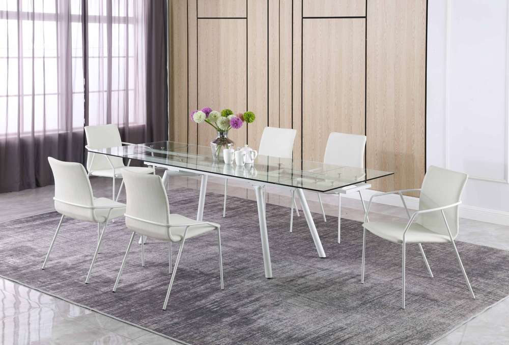 Chintaly - Alicia Contemporary White Upholstered Arm Chair (Set of 2) - ALICIA-AC-WHT veiw 8