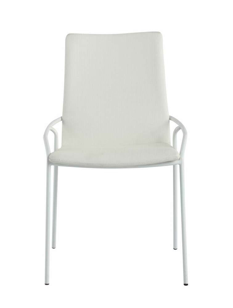 Chintaly - Alicia Contemporary White Upholstered Side Chair (Set of 4) - ALICIA-SC-WHT veiw 1