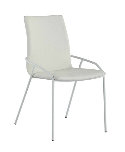 Chintaly - Alicia Contemporary White Upholstered Side Chair (Set of 4) - ALICIA-SC-WHT veiw 2