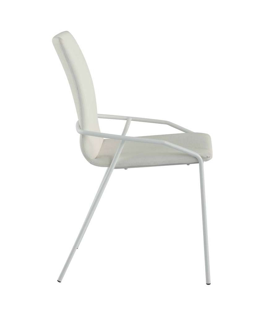 Chintaly - Alicia Contemporary White Upholstered Side Chair (Set of 4) - ALICIA-SC-WHT veiw 4