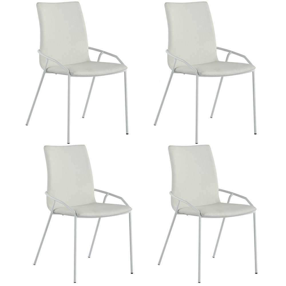 Chintaly - Alicia Contemporary White Upholstered Side Chair (Set of 4) - ALICIA-SC-WHT veiw 7