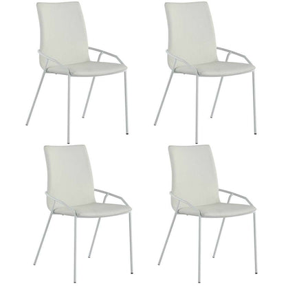 Chintaly - Alicia Contemporary White Upholstered Side Chair (Set of 4) - ALICIA-SC-WHT veiw 7