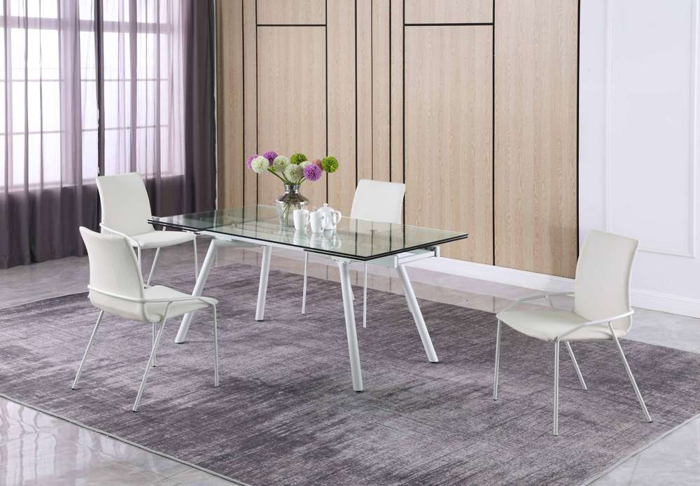 Chintaly - Alicia Contemporary White Upholstered Side Chair (Set of 4) - ALICIA-SC-WHT veiw 8
