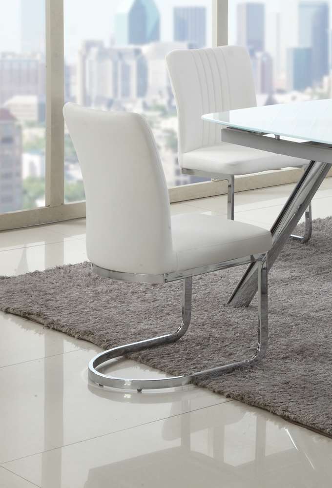 Chintaly - Alina Cantilever Side Chair (Set of 4) - ALINA-SC-WHT veiw 2