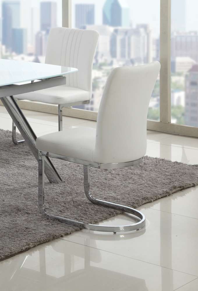 Chintaly - Alina Cantilever Side Chair (Set of 4) - ALINA-SC-WHT veiw 3