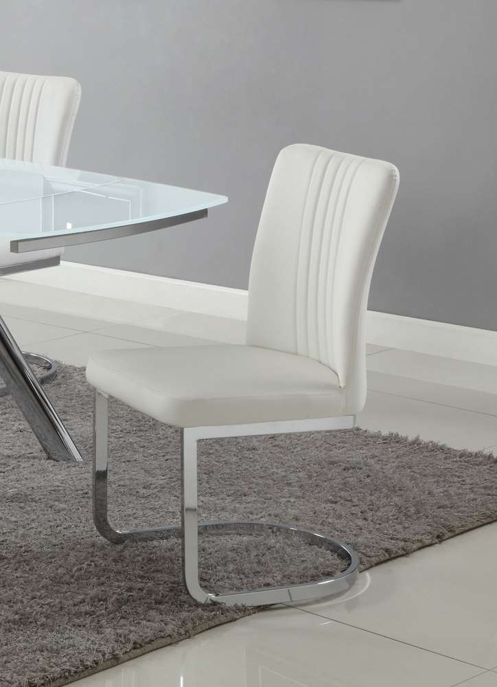 Chintaly - Alina Cantilever Side Chair (Set of 4) - ALINA-SC-WHT veiw 4