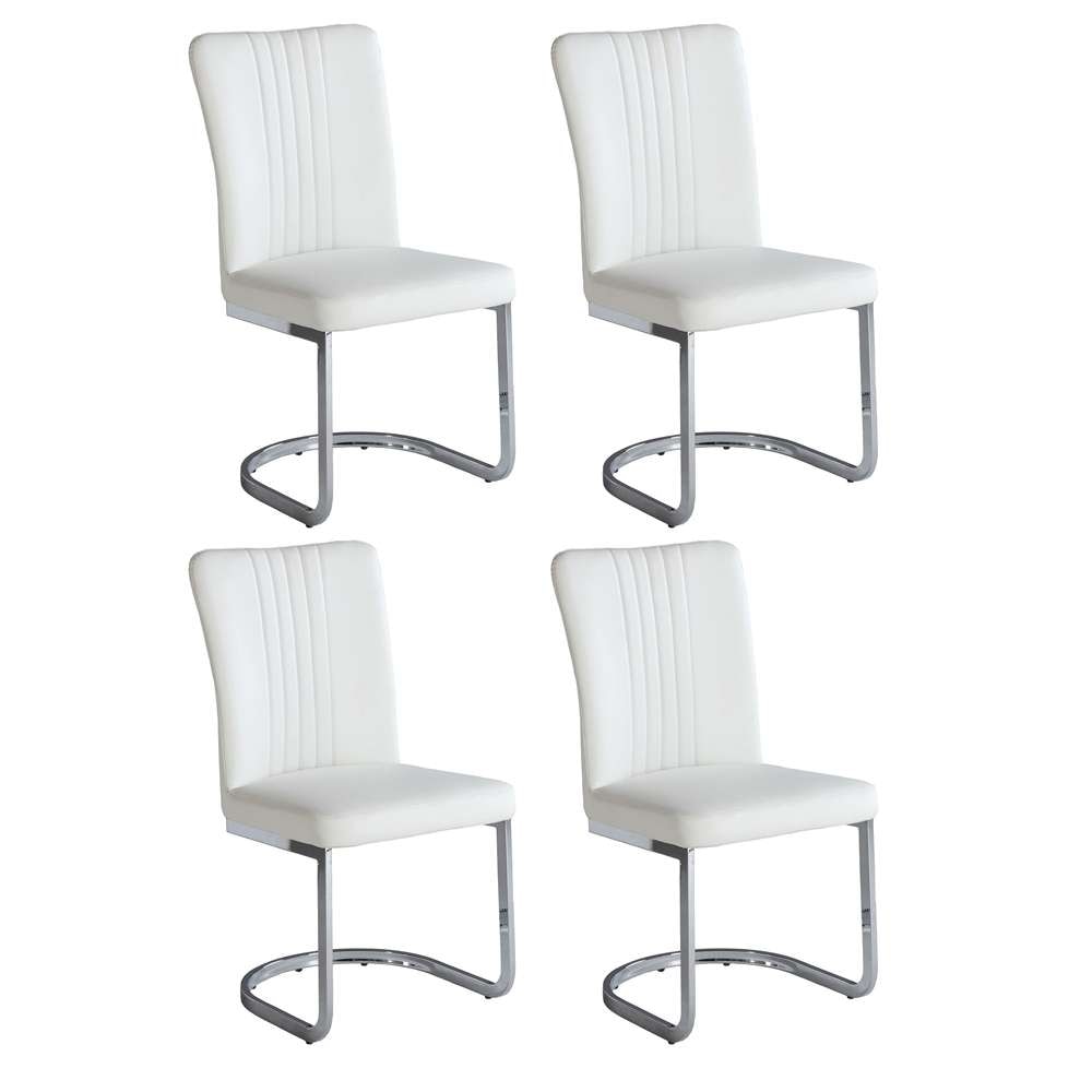 Chintaly - Alina Cantilever Side Chair (Set of 4) - ALINA-SC-WHT veiw 5