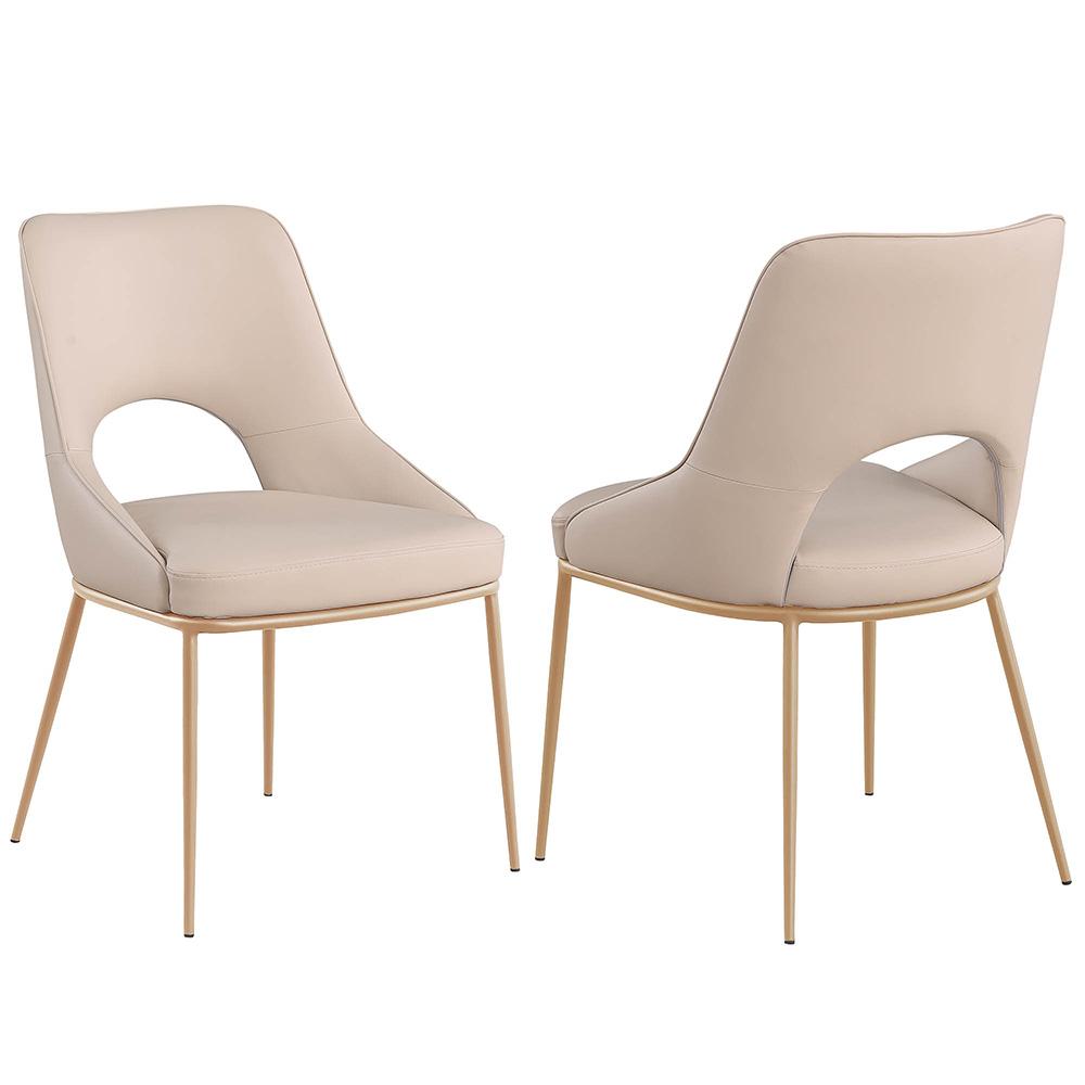 Chintaly - AMELIA - Contemporary Open Back Side Chair - 2 Per Box - AMELIA-SC-CPG-BGE veiw 1