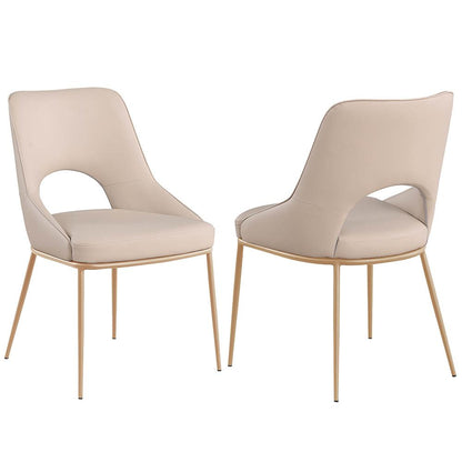 Chintaly - AMELIA - Contemporary Open Back Side Chair - 2 Per Box - AMELIA-SC-CPG-BGE veiw 1