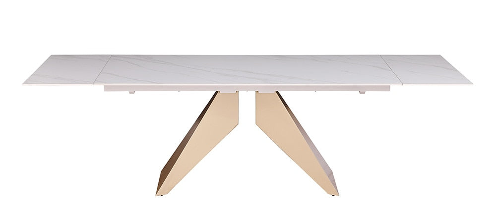 Chintaly - AMELIA - Extendable Marbleized Ceramic Top Table w/ Steel Base - AMELIA-DT veiw 4