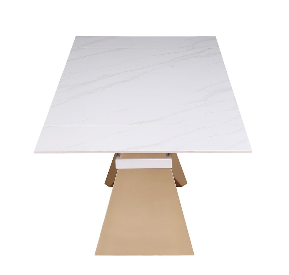 Chintaly - AMELIA - Extendable Marbleized Ceramic Top Table w/ Steel Base - AMELIA-DT veiw 5
