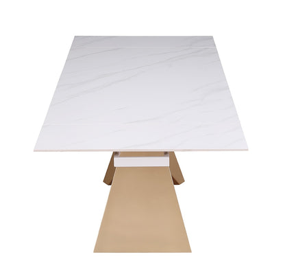 Chintaly - AMELIA - Extendable Marbleized Ceramic Top Table w/ Steel Base - AMELIA-DT veiw 5