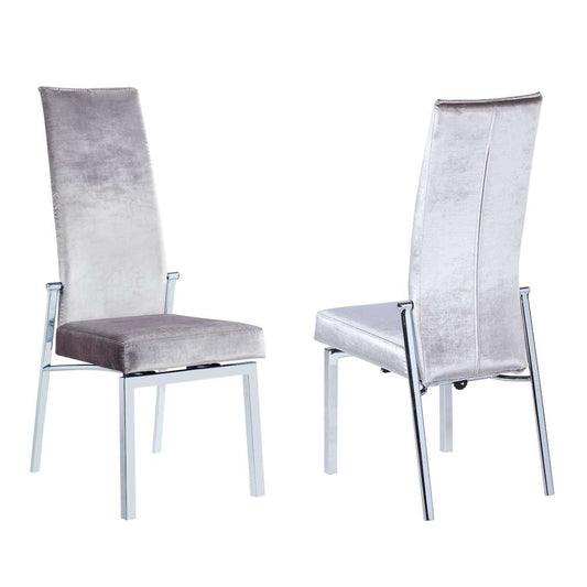 Chintaly - Anabel Contemporary Motion Back Side Chair w/ Chrome Frame (Set of 2) - ANABEL-SC-GRY-FAB veiw 1