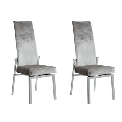 Chintaly - Anabel Contemporary Motion Back Side Chair w/ Chrome Frame (Set of 2) - ANABEL-SC-GRY-FAB veiw 3