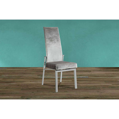 Chintaly - Anabel Contemporary Motion Back Side Chair w/ Chrome Frame (Set of 2) - ANABEL-SC-GRY-FAB veiw 4