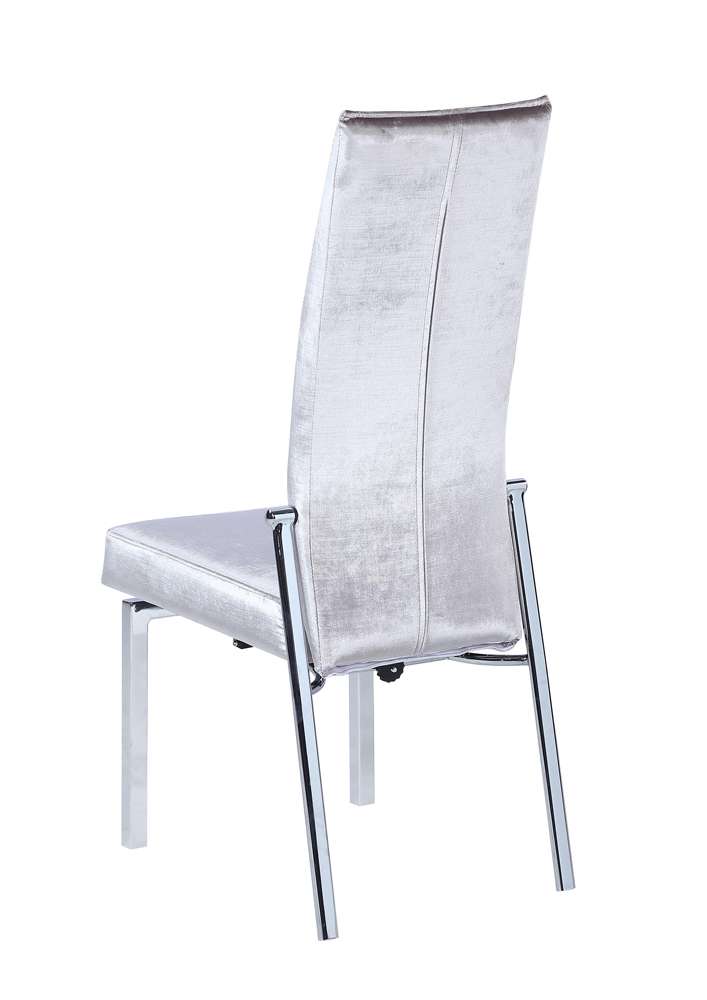 Chintaly - Anabel Contemporary Motion Back Side Chair w/ Chrome Frame (Set of 2) - ANABEL-SC-GRY-FAB veiw 5