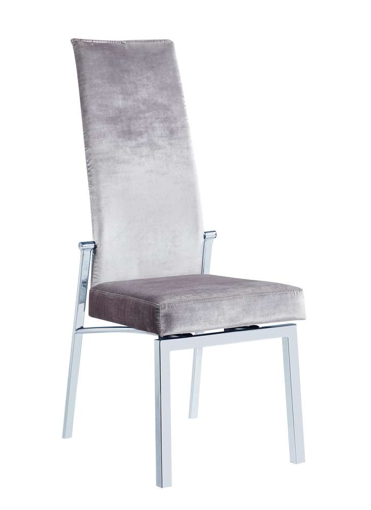 Chintaly - Anabel Contemporary Motion Back Side Chair w/ Chrome Frame (Set of 2) - ANABEL-SC-GRY-FAB veiw 6