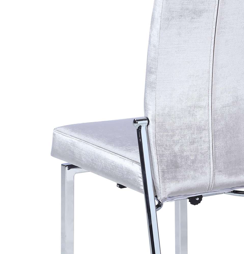 Chintaly - Anabel Contemporary Motion Back Side Chair w/ Chrome Frame (Set of 2) - ANABEL-SC-GRY-FAB veiw 7