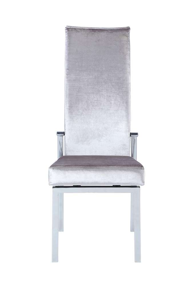 Chintaly - Anabel Contemporary Motion Back Side Chair w/ Chrome Frame (Set of 2) - ANABEL-SC-GRY-FAB veiw 8