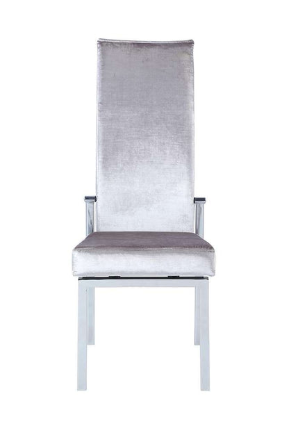Chintaly - Anabel Contemporary Motion Back Side Chair w/ Chrome Frame (Set of 2) - ANABEL-SC-GRY-FAB veiw 8