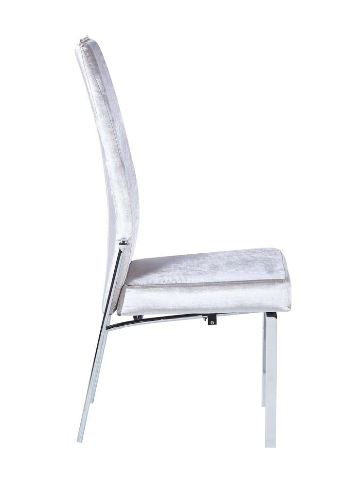 Chintaly - Anabel Contemporary Motion Back Side Chair w/ Chrome Frame (Set of 2) - ANABEL-SC-GRY-FAB veiw 9