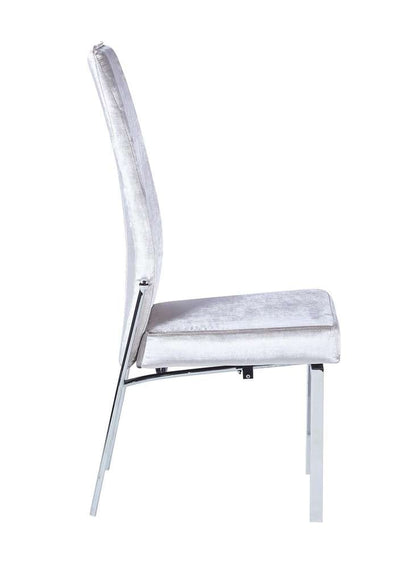 Chintaly - Anabel Contemporary Motion Back Side Chair w/ Chrome Frame (Set of 2) - ANABEL-SC-GRY-FAB veiw 9