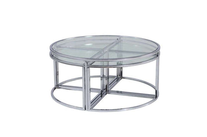 Chintaly - Ariel Contemporary 5-Piece Nesting Glass Cocktail Table Set - ARIEL-CT-NST veiw 2
