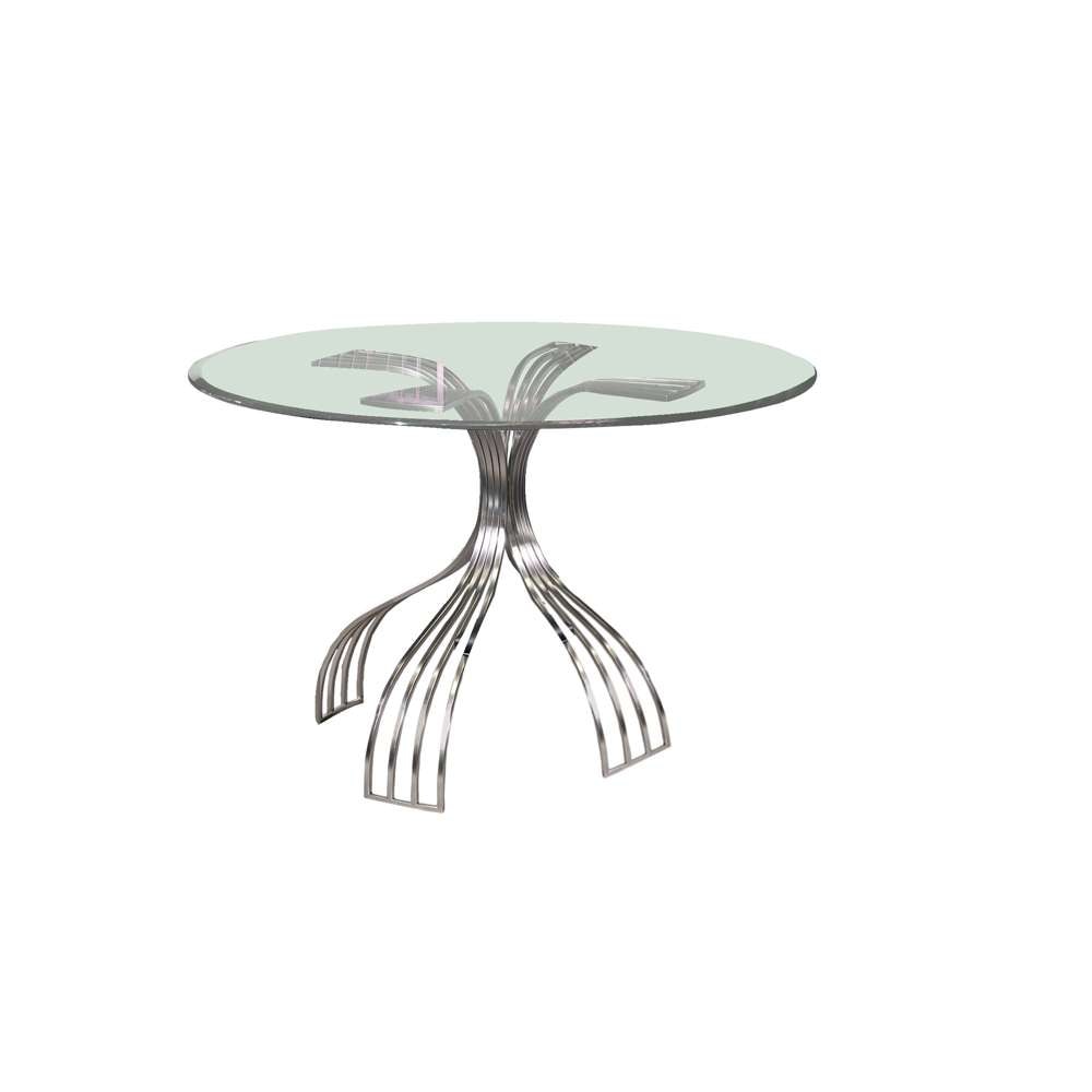 Chintaly - Ashtyn Round Glass Dining Table With Bevel Edge - ASHTYN-DT veiw 1