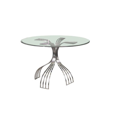 Chintaly - Ashtyn Round Glass Dining Table With Bevel Edge - ASHTYN-DT veiw 1